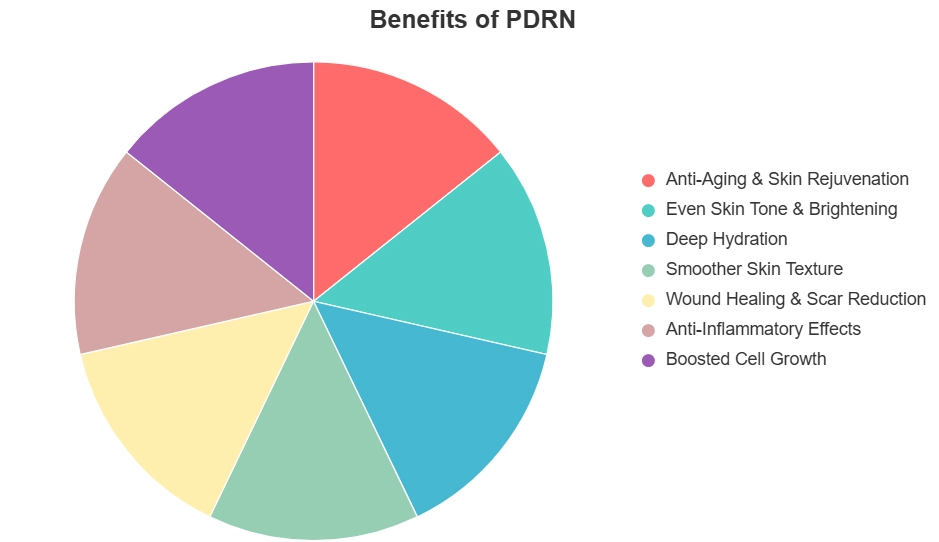 PDRN in Skincare-benefits pie chart